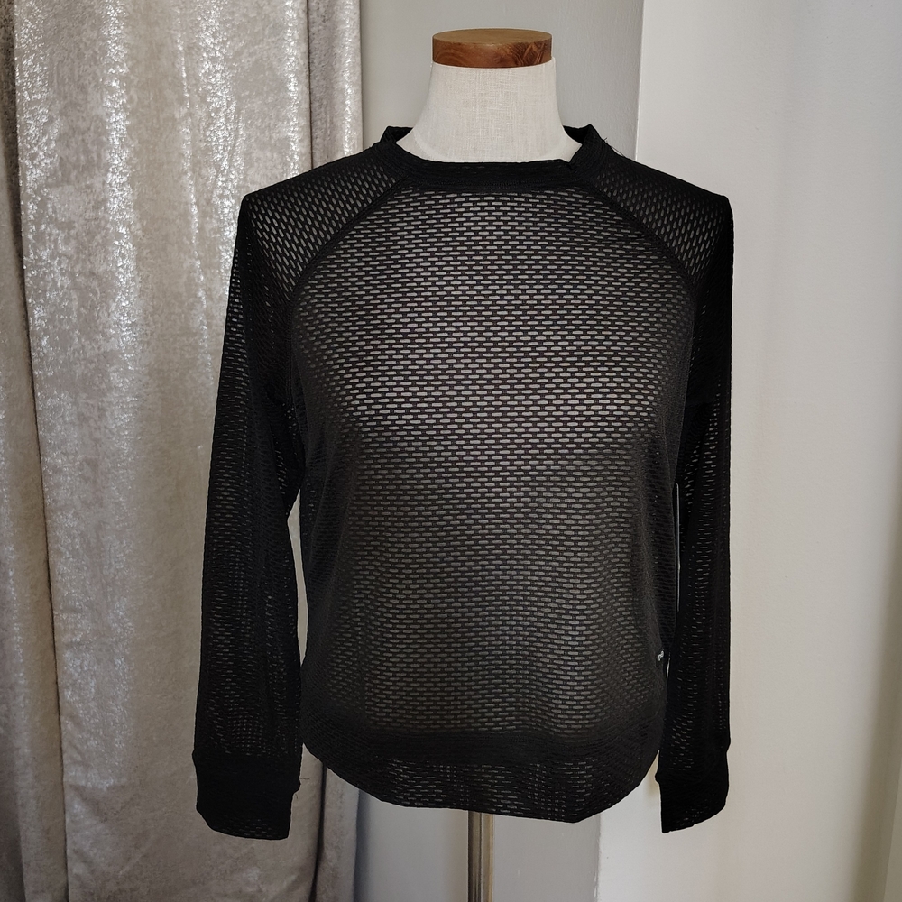 Bebe Sport Black Mesh Top